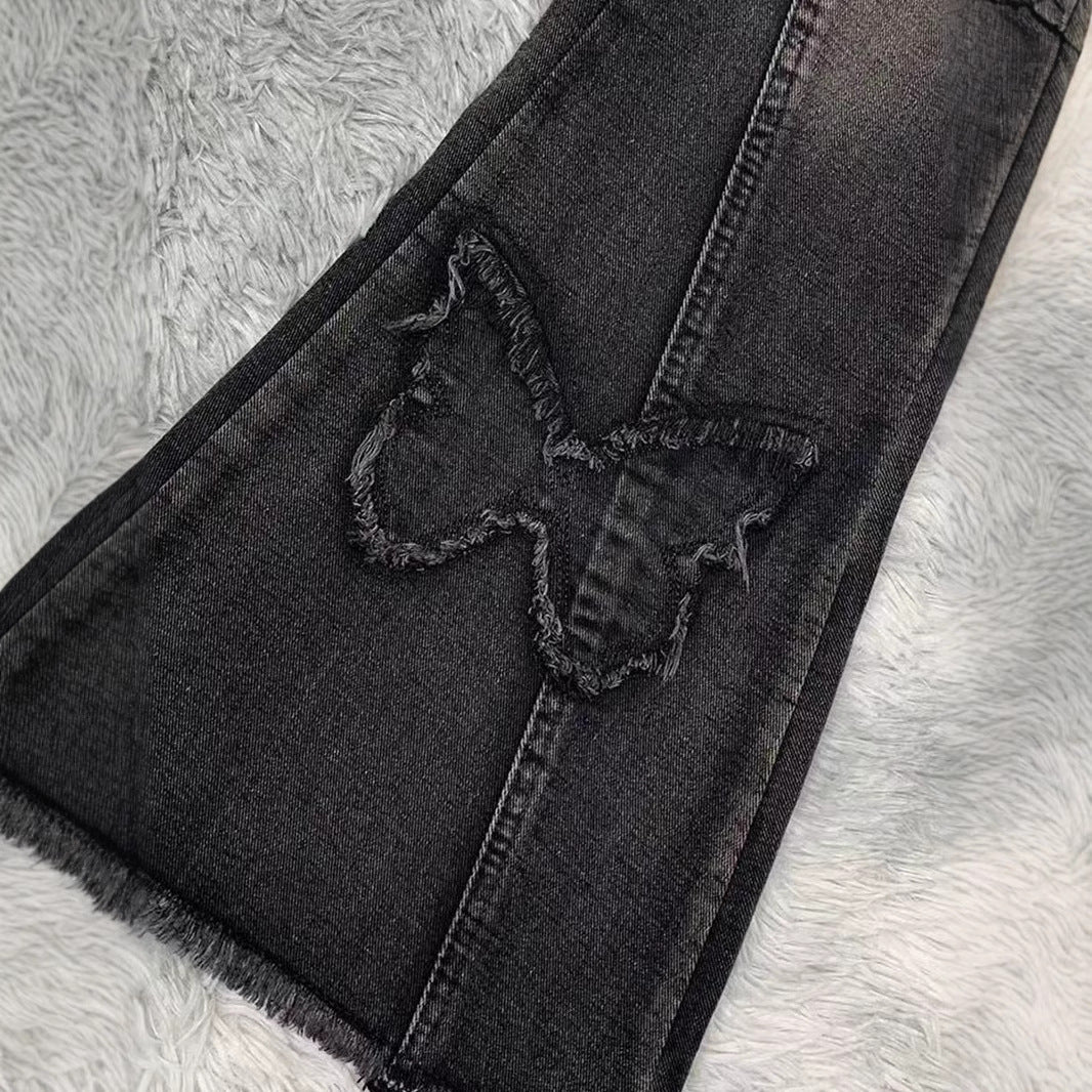 Elastic Denim Flared Pants