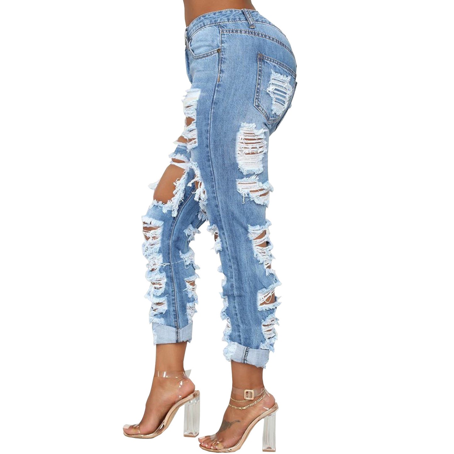 Ripped Denim Trousers