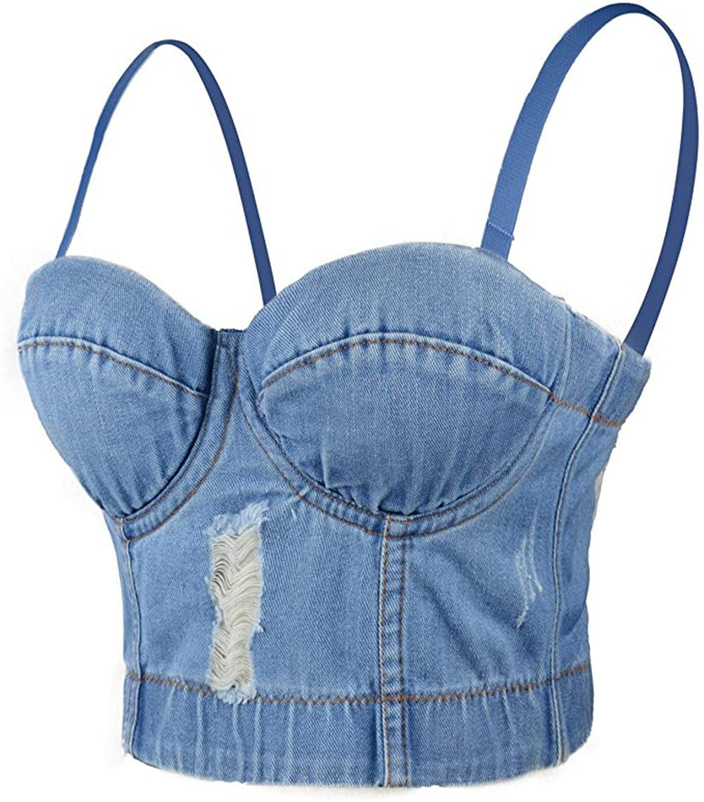 Fashion Blue Denim Top