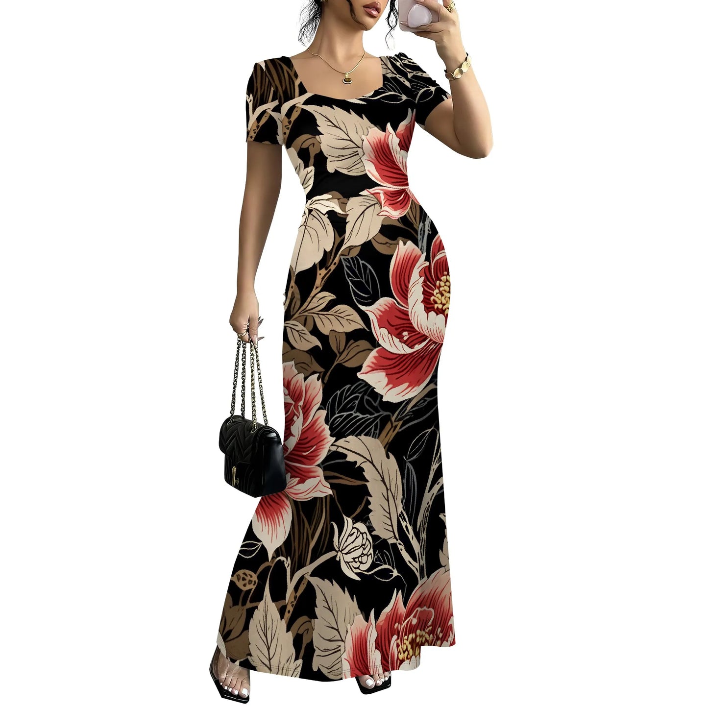 Summer Casual Short Sleeve Midi Dresses