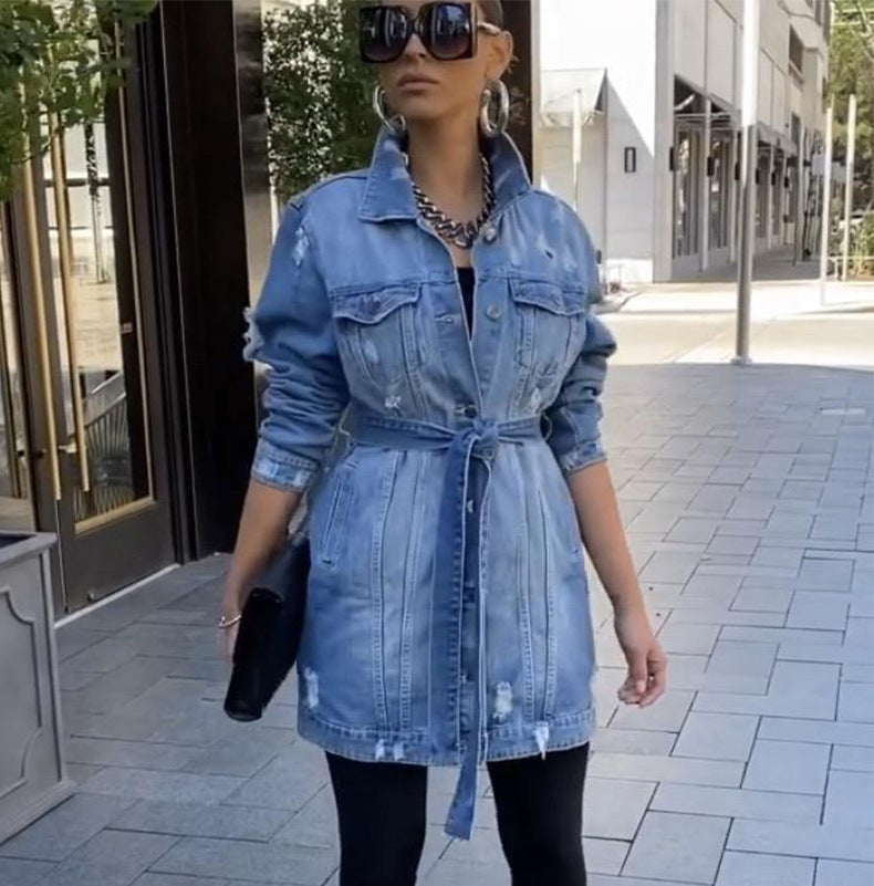 Casual Slim-Fit Lapel Denim Jacket