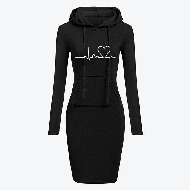 Women Hoodies Sweatshirts Long-sleeved Dress