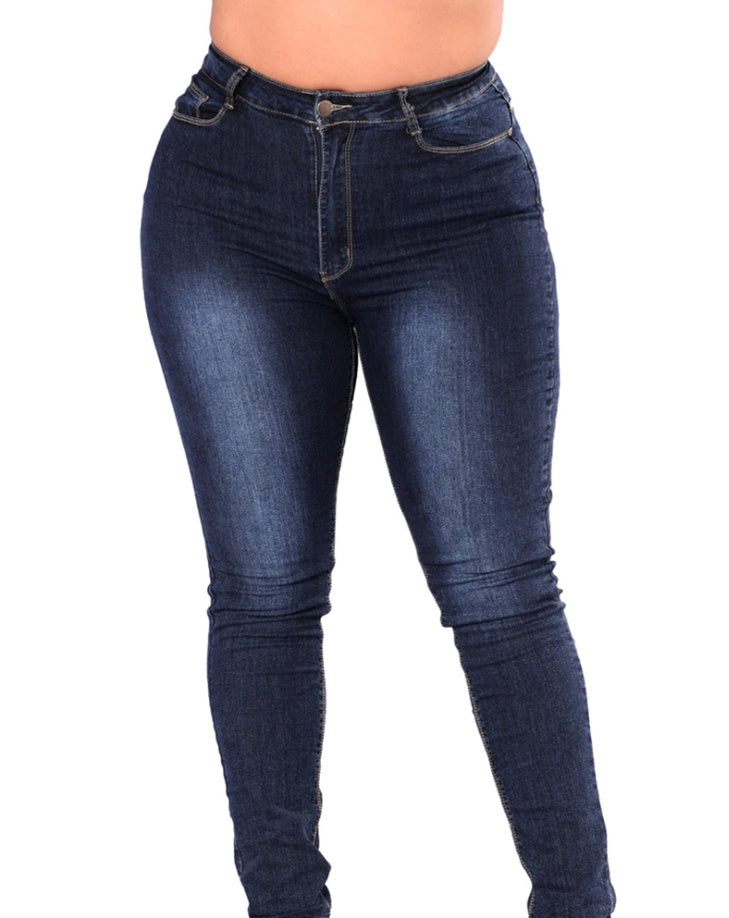 High-Elastic Denim Pants"