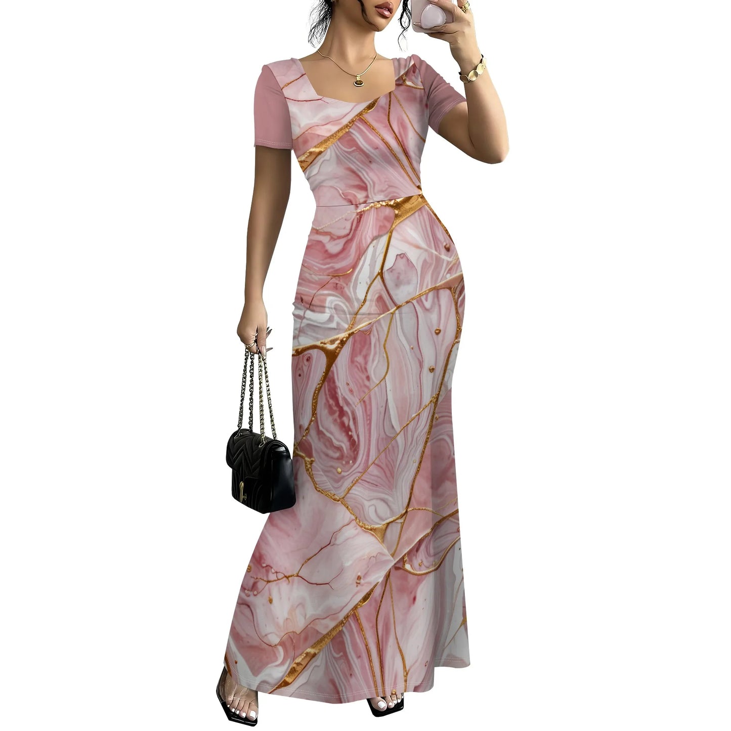 Summer Casual Short Sleeve Midi Dresses