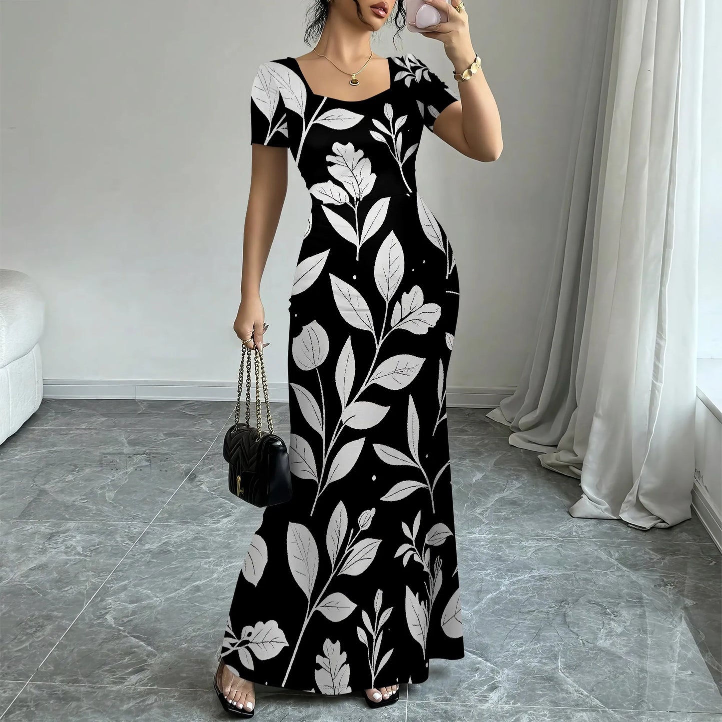 Summer Casual Short Sleeve Midi Dresses