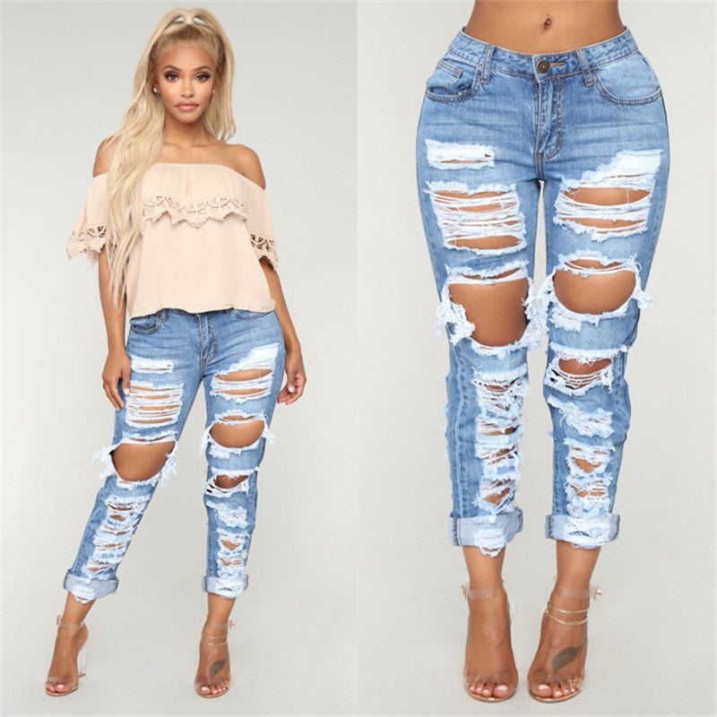 Ripped Denim Trousers