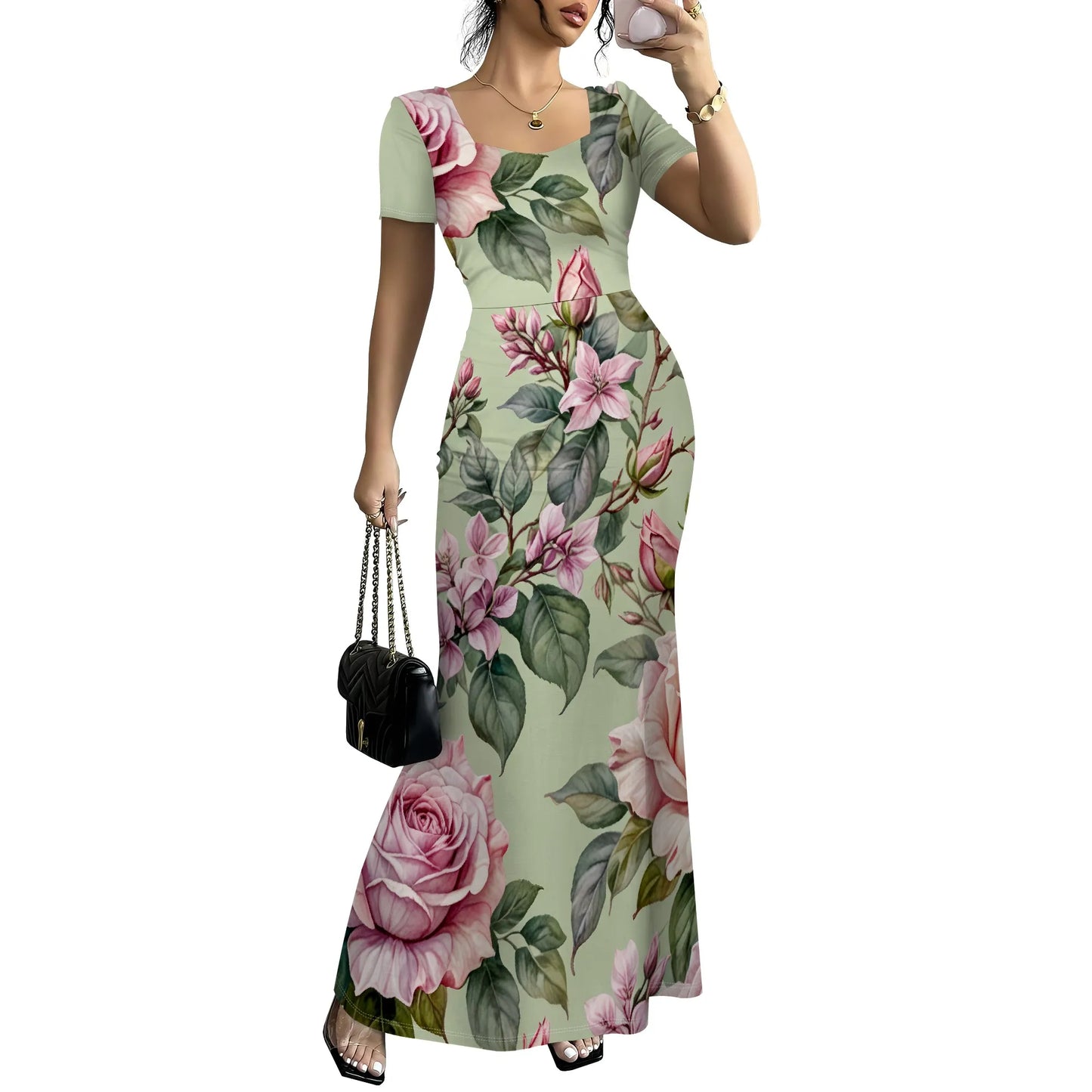 Summer Casual Short Sleeve Midi Dresses