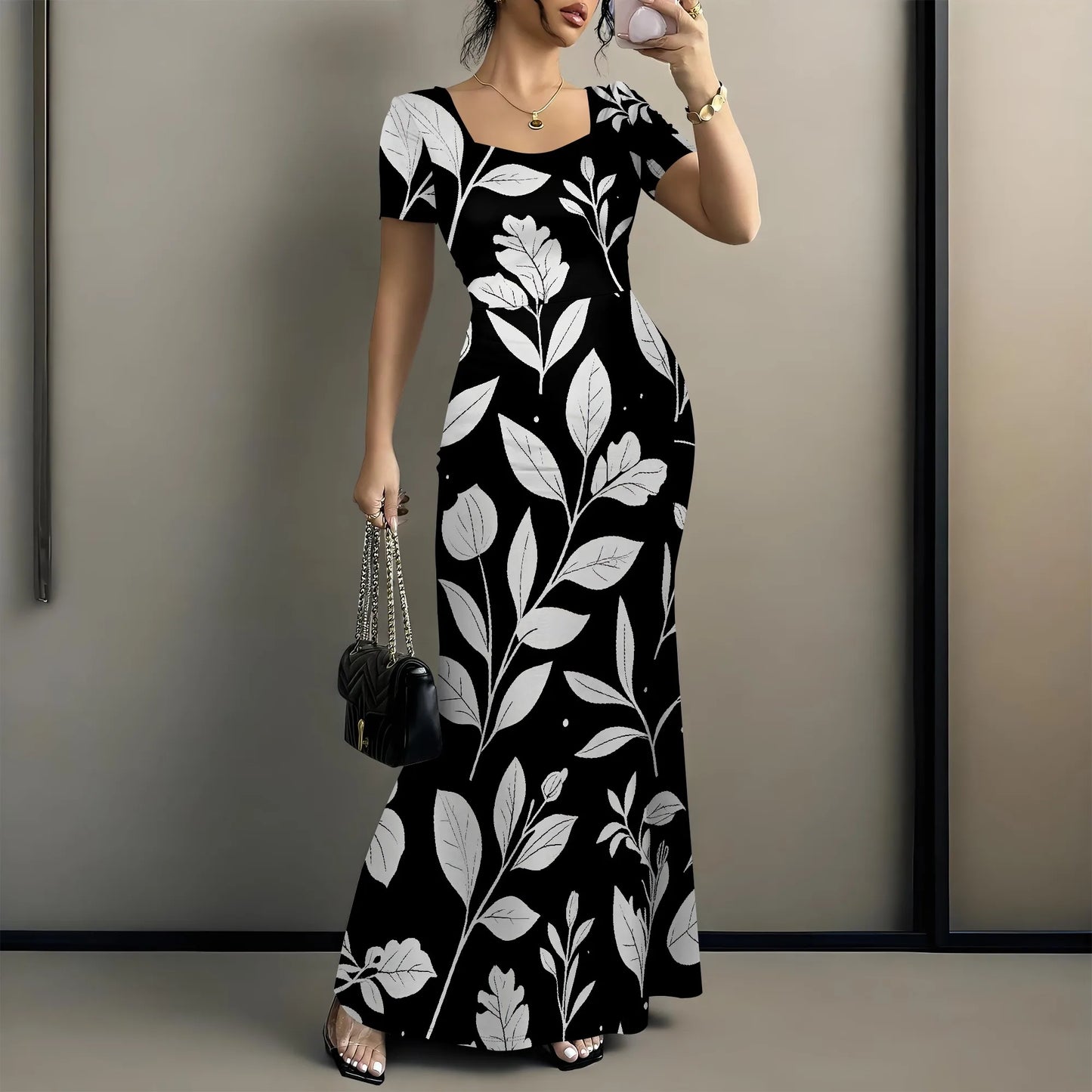 Summer Casual Short Sleeve Midi Dresses