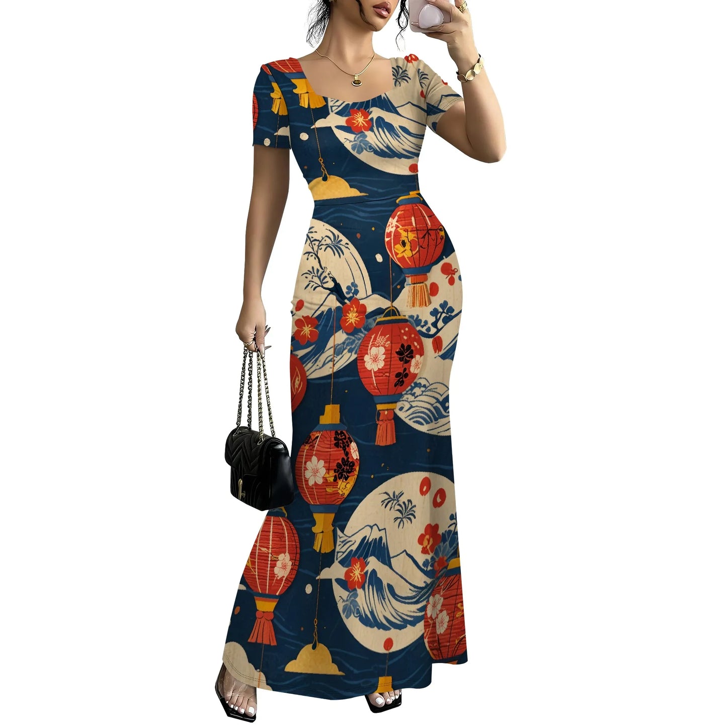Summer Casual Short Sleeve Midi Dresses
