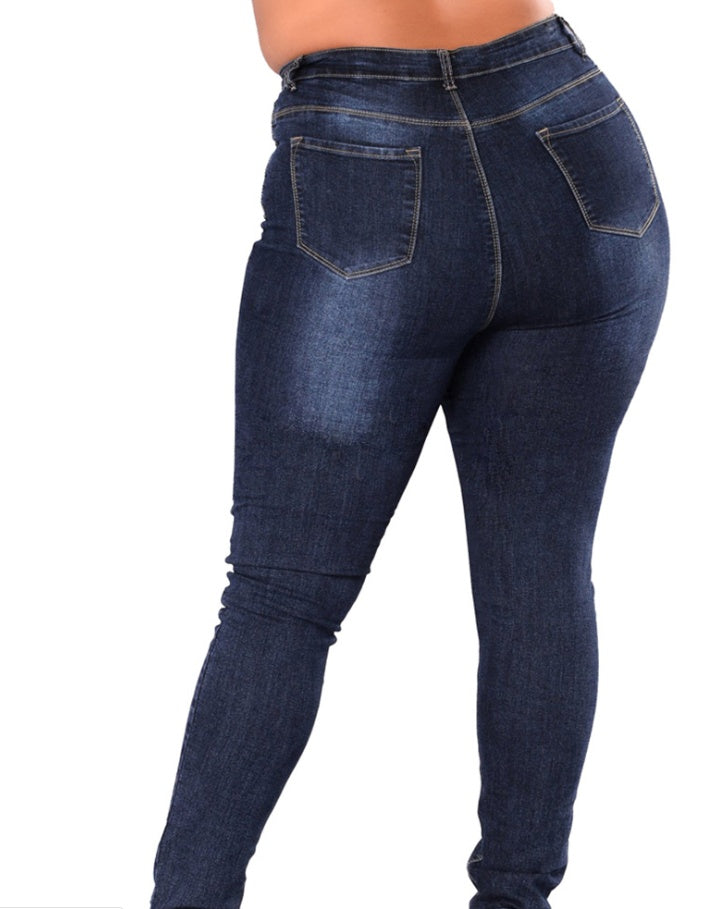 High-Elastic Denim Pants"
