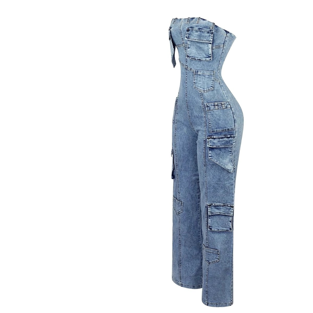 Stretch Overalls Casual Straight-leg Denim