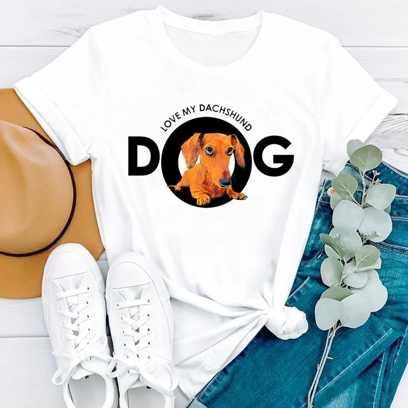 Dog Mom Casual Short Sleeve T-shirt