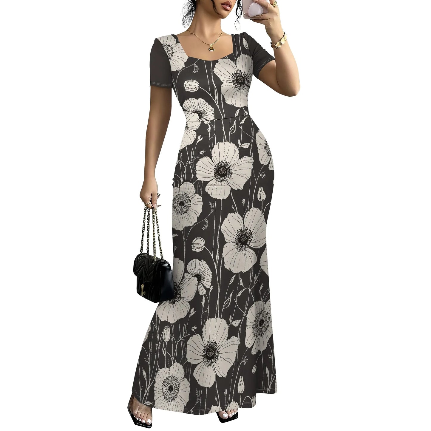 Summer Casual Short Sleeve Midi Dresses