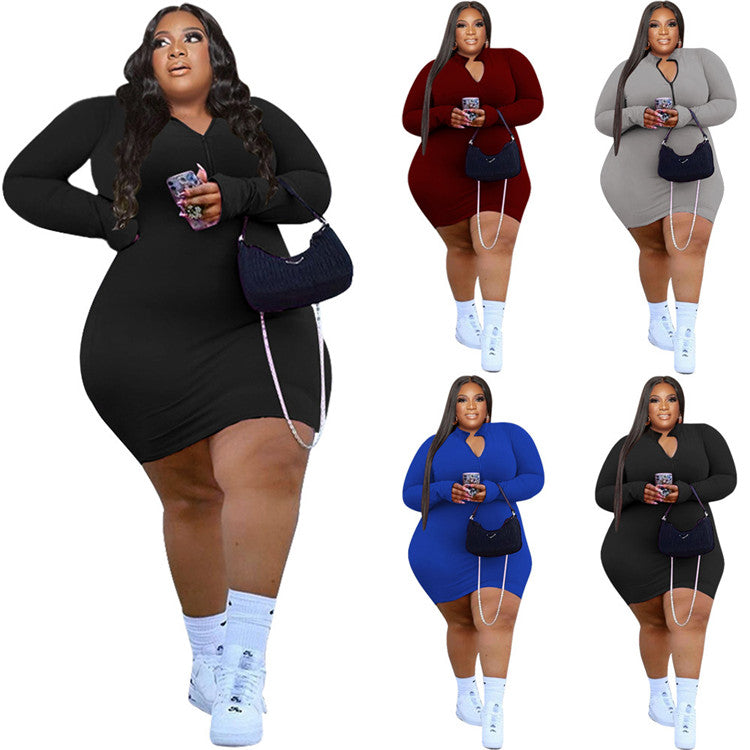 ZIPPER KNIT SHORT DRESS