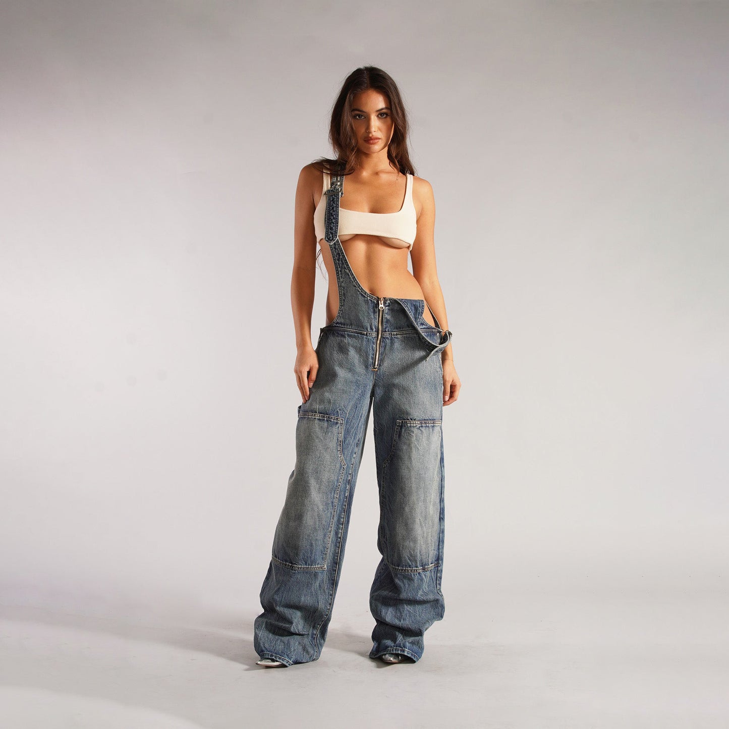Denim Overalls With Suspenders
