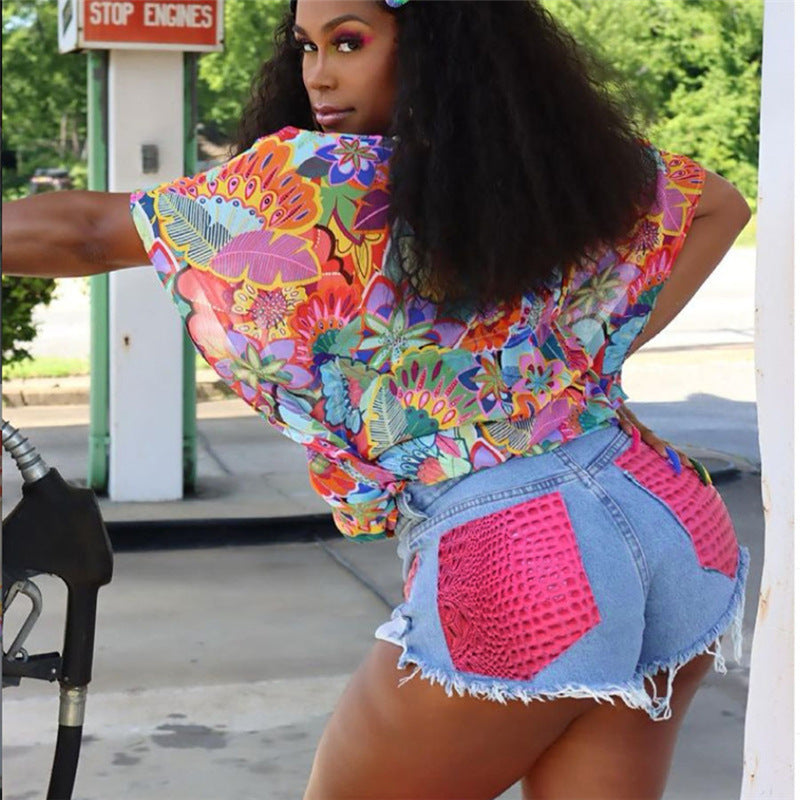 Bag Hip Denim Shorts
