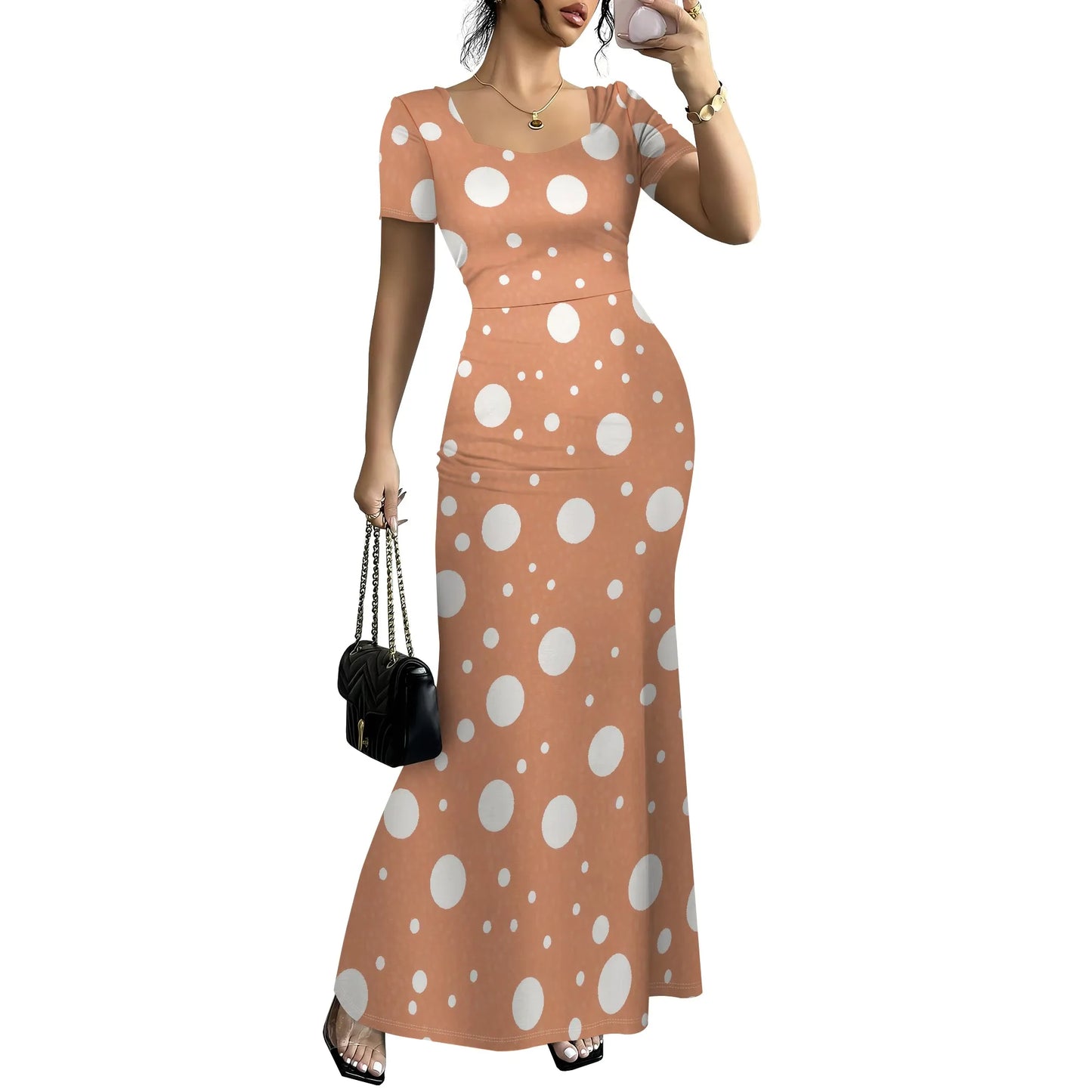 Summer Casual Short Sleeve Midi Dresses
