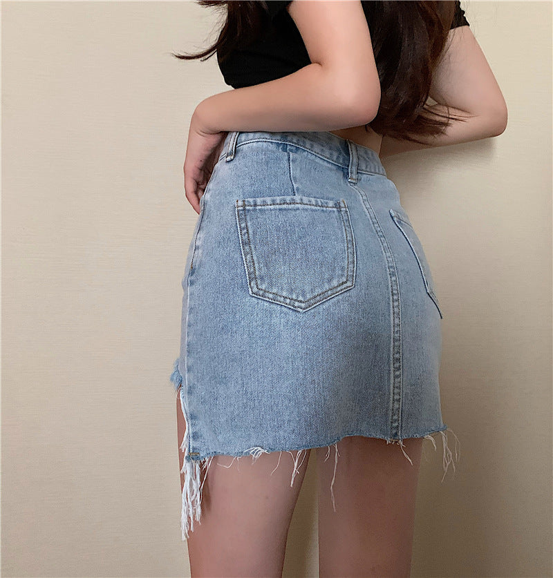 Irregular Denim Skirt