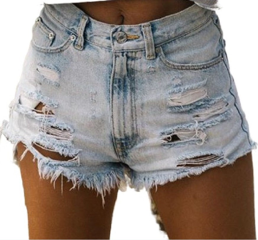 Ripped Tassel Denim Shorts