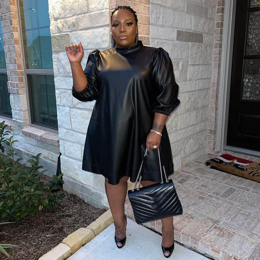 Long Sleeve Leather Skirt