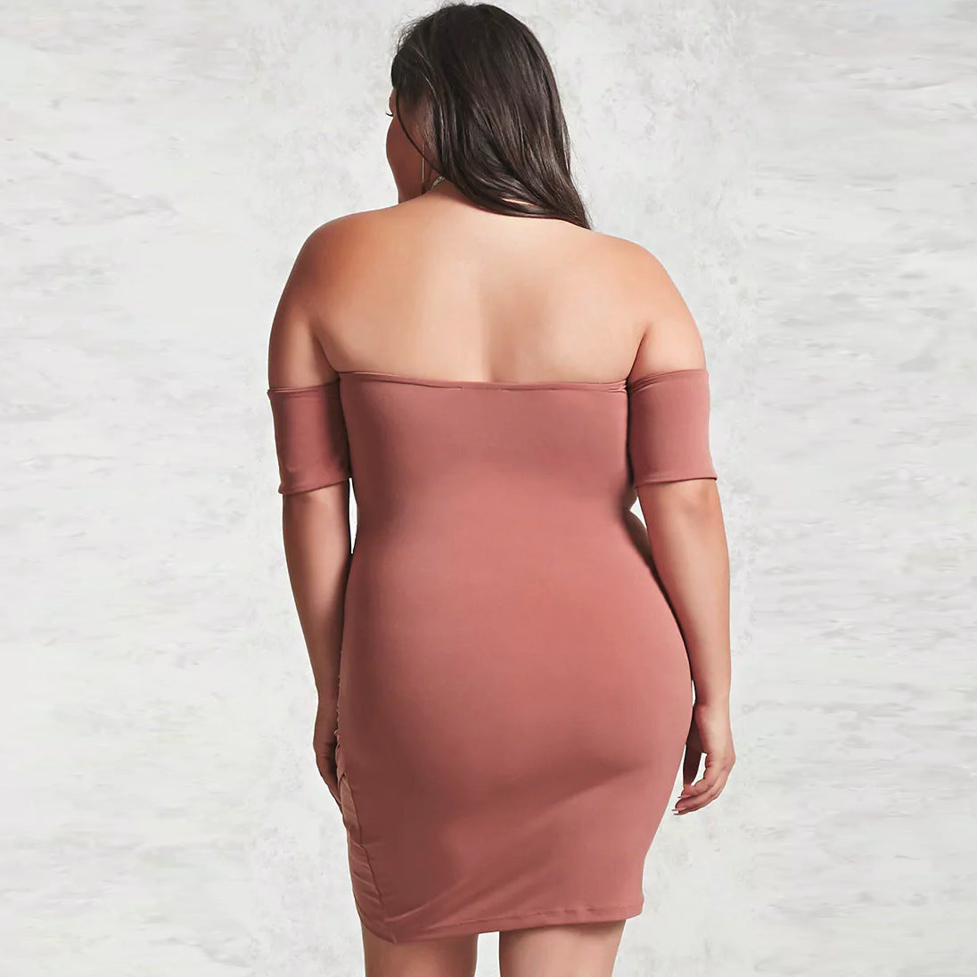 Sexy One-Neck Halter Short Skirt Plus Size Lady Dress