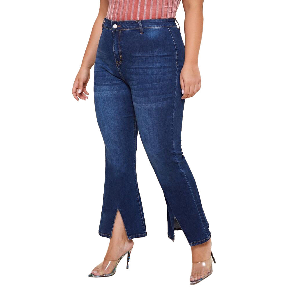 Plus Size Slim Wide Legs Jeans