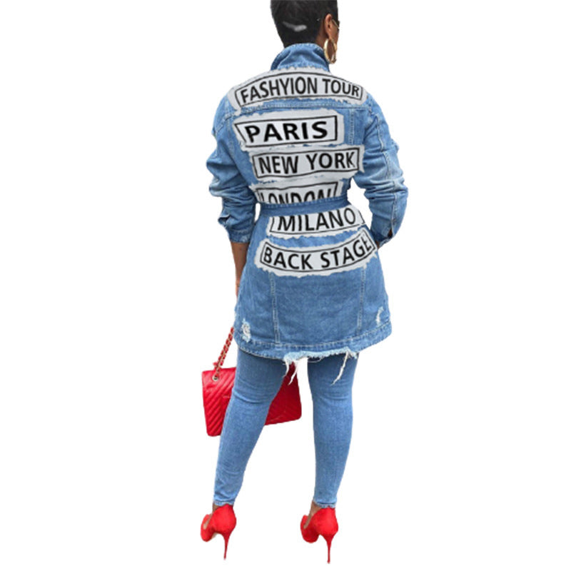 Casual Slim-Fit Lapel Denim Jacket