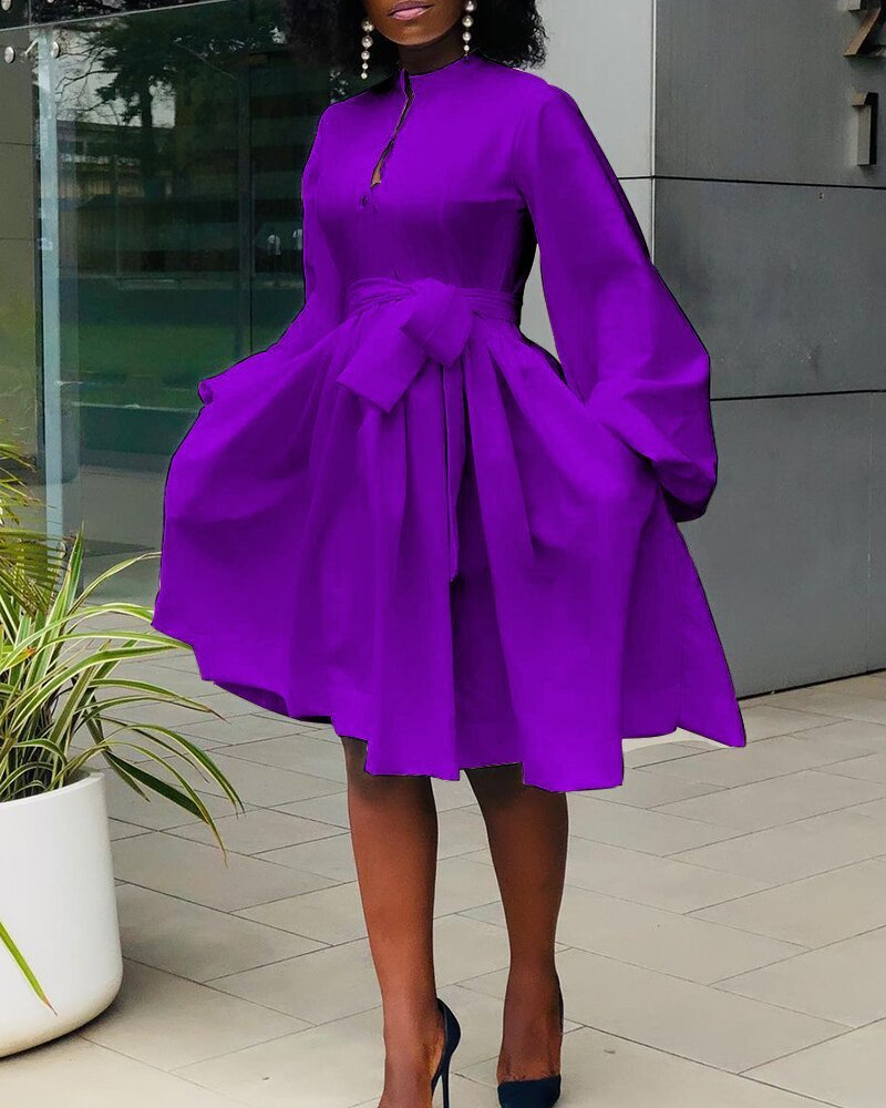 Casual Lantern Sleeve Tutu Skirt