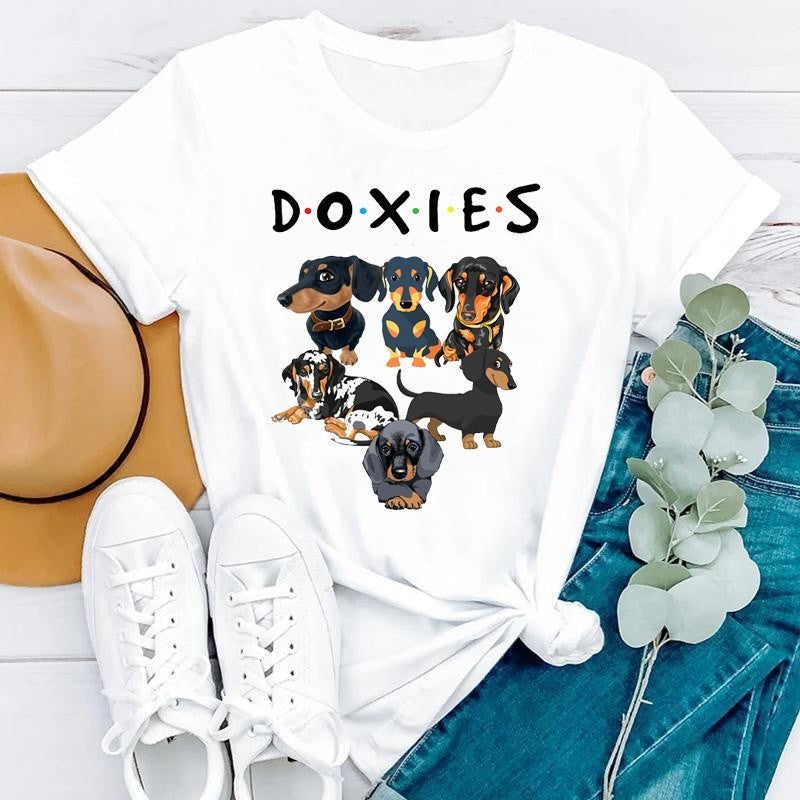 Dog Mom Casual Short Sleeve T-shirt