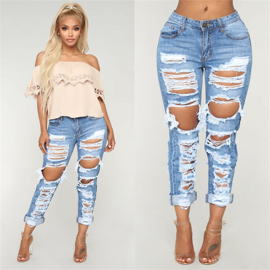 Ripped Denim Trousers