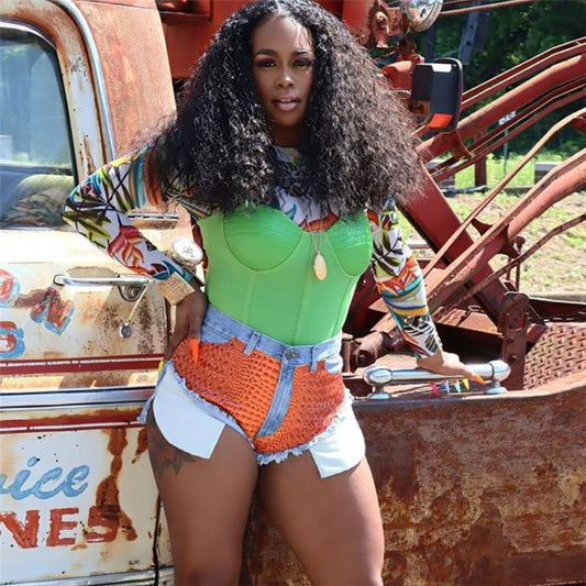 Bag Hip Denim Shorts