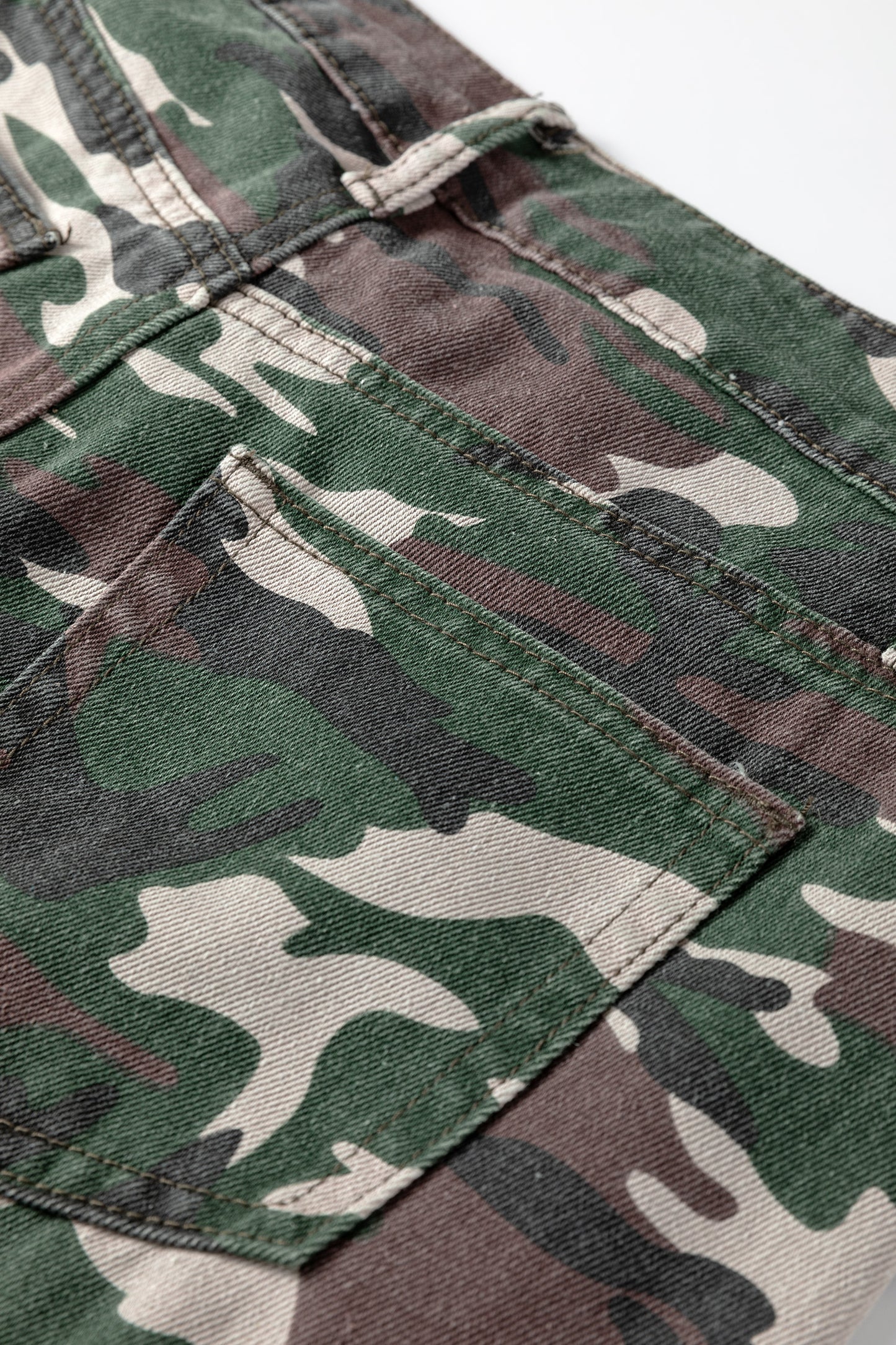 Green Camo Cargo Wide Leg Pants