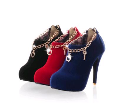 Elegant waterproof high heel ankle boots