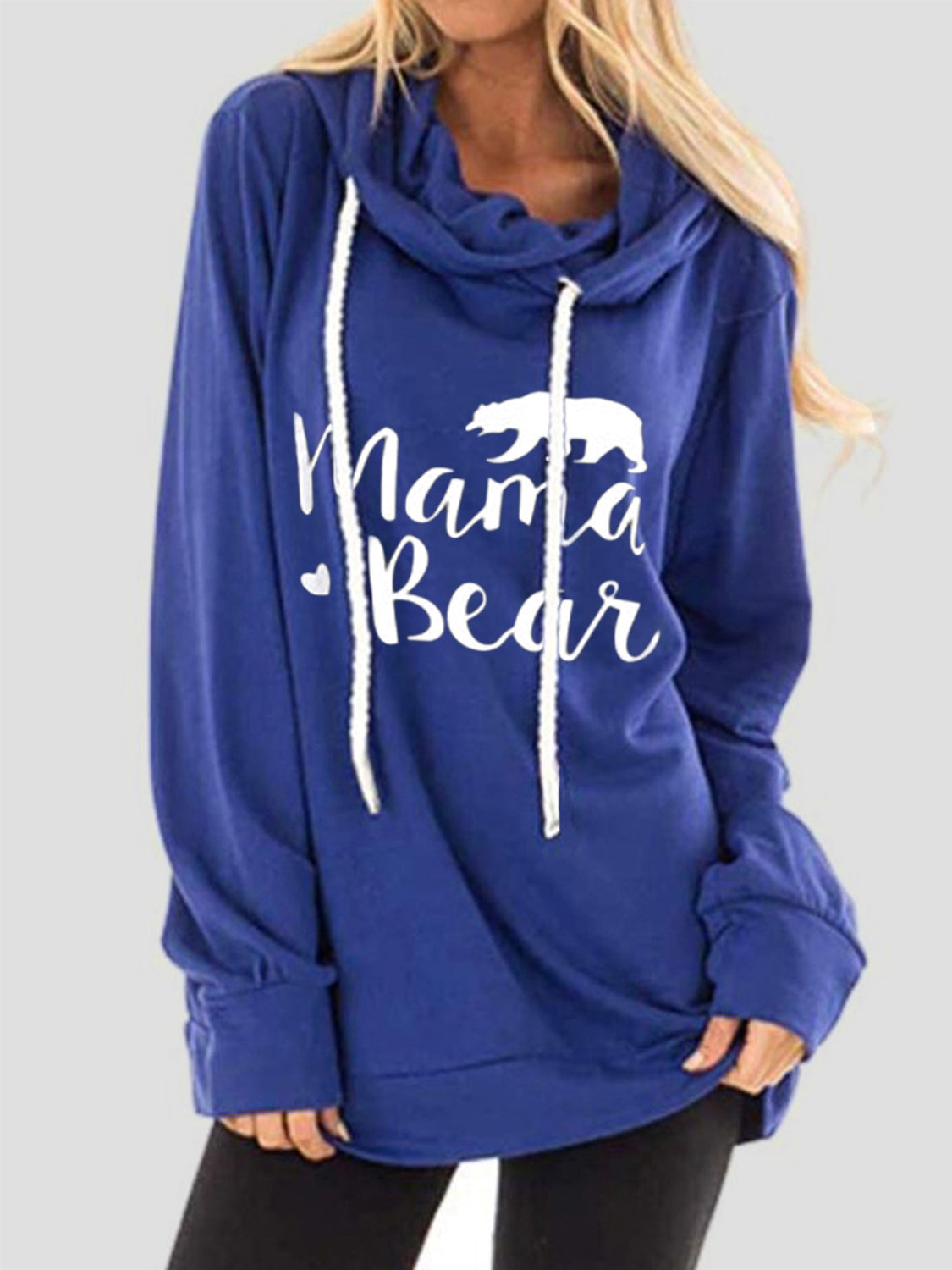 Drawstring Letter Graphic Long Sleeve Hoodie