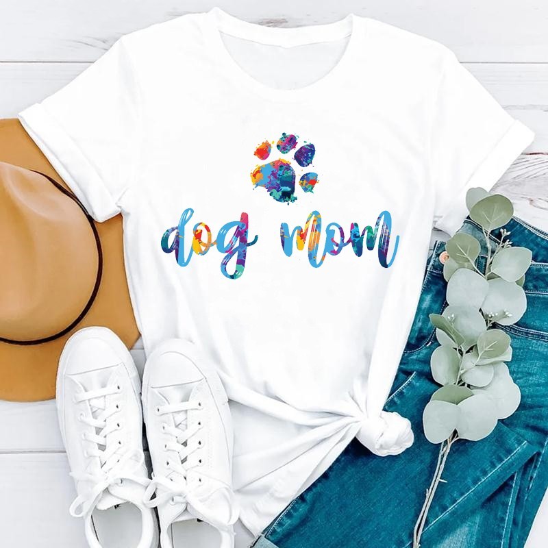 Dog Mom Casual Short Sleeve T-shirt