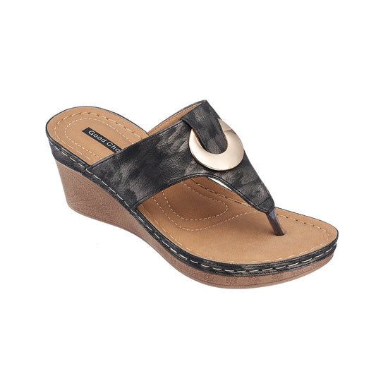 Women's Genelle Black Wedge Sandals