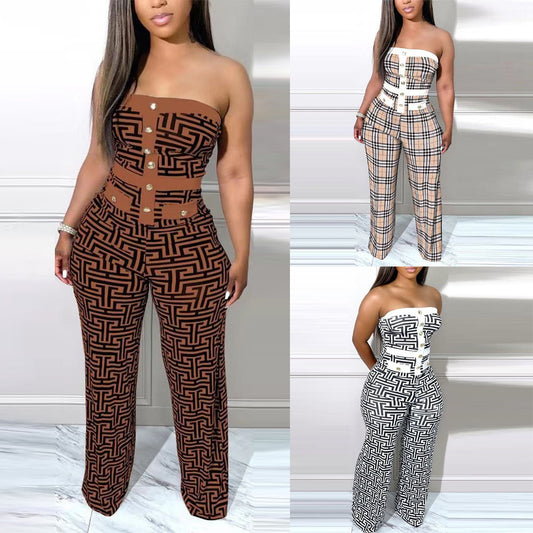 Sexy One-Piece Wide Leg Pants