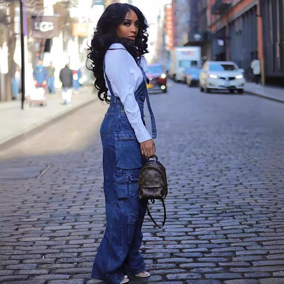 Fashion Loose Denim Jumpsuit