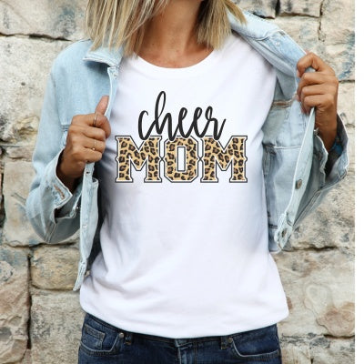 Leopard Print Cheerleading Mother T-shirt