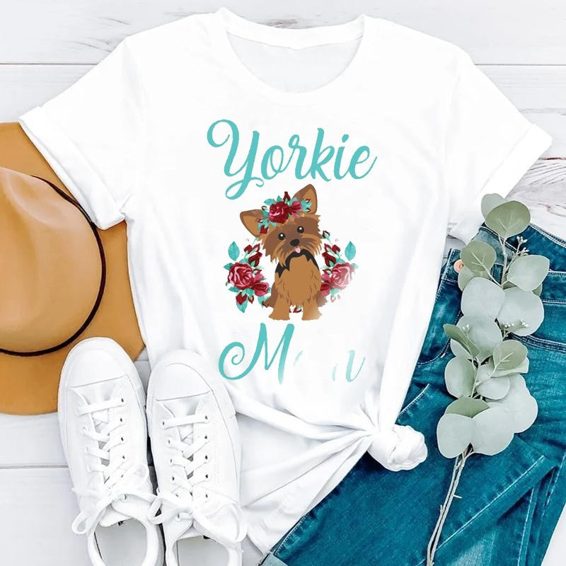 Dog Mom Casual Short Sleeve T-shirt