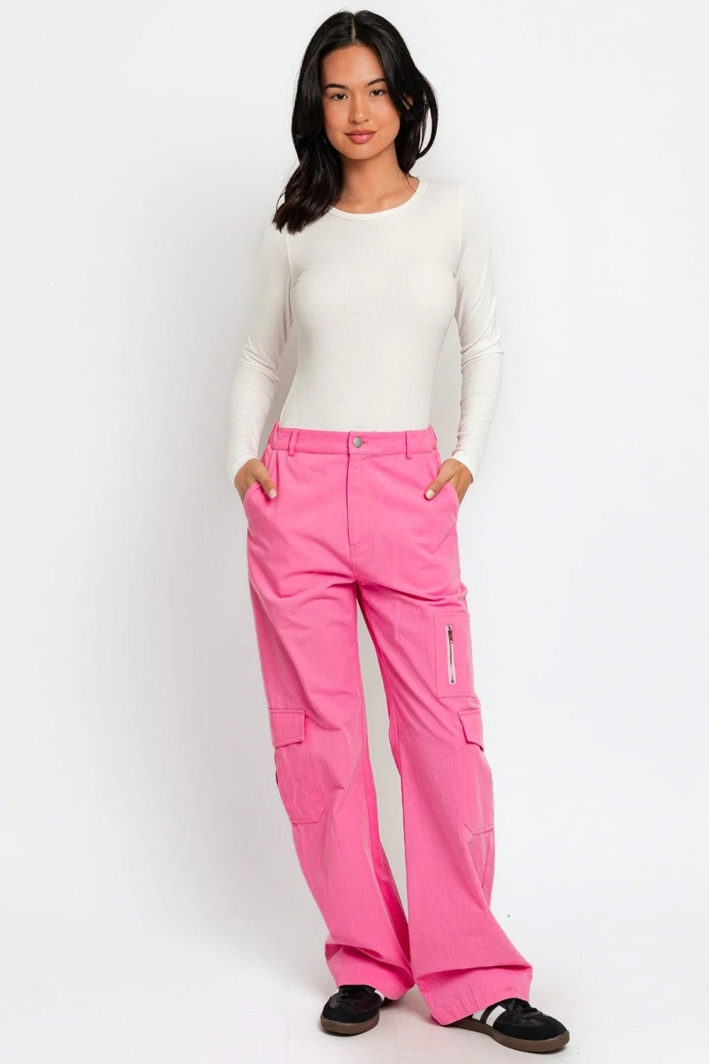 High Waisted Wide Leg Cargo Pants