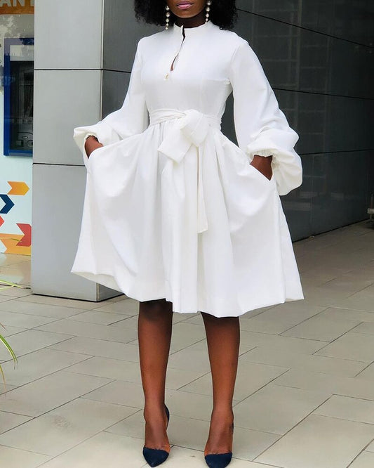 Casual Lantern Sleeve Tutu Skirt