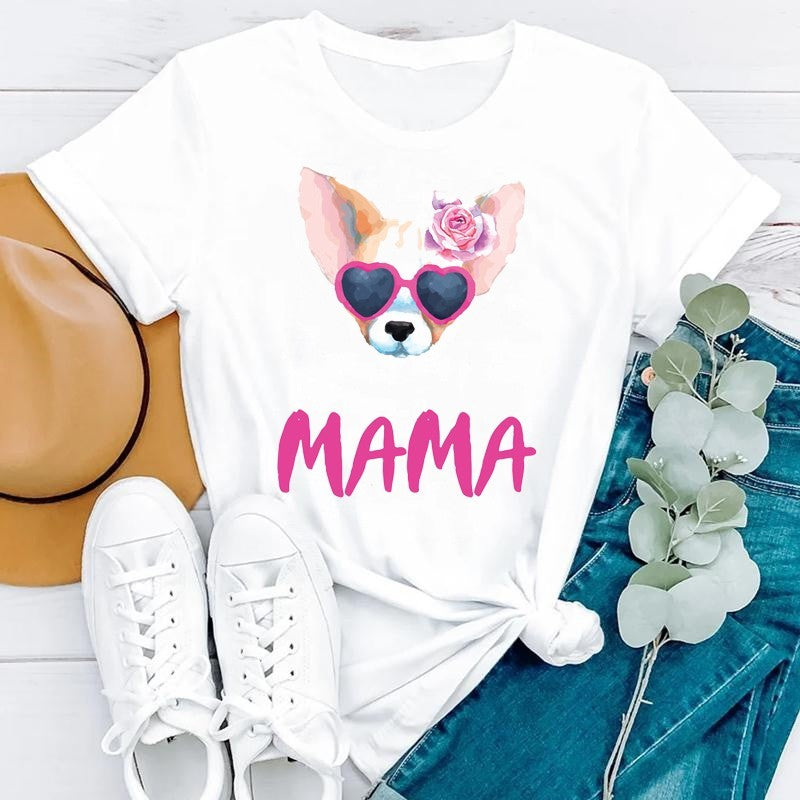 Dog Mom Casual Short Sleeve T-shirt