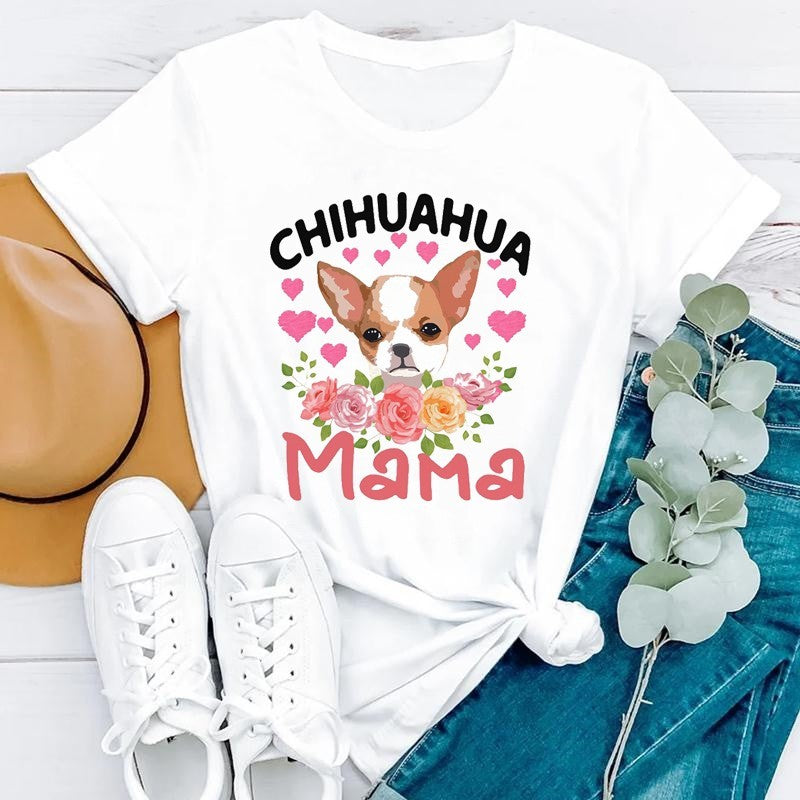 Dog Mom Casual Short Sleeve T-shirt