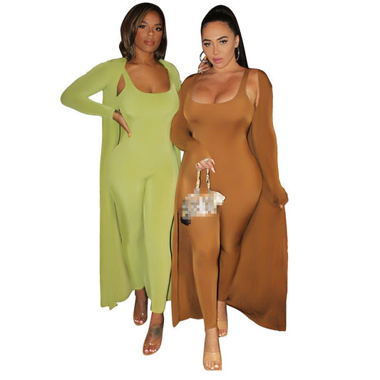 Two Piece Set Women 2 Piece Set Fall Clothes for Women 2020 Long Sleeve Cardigans Jumpsuit 2 Pieces Sets Outfits